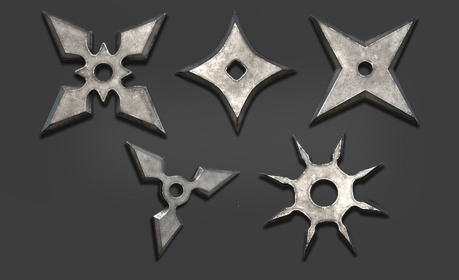 25 Shuriken Model Low and High poly with UV and IMM Brush V 1 Low-poly 3D model_1