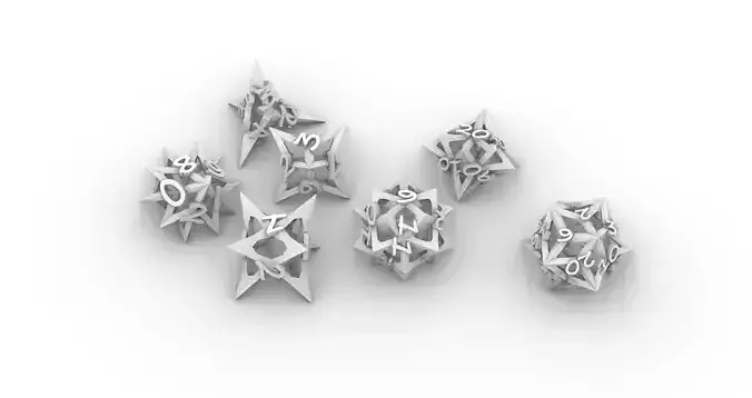 Spiky Dice Set 3D print model