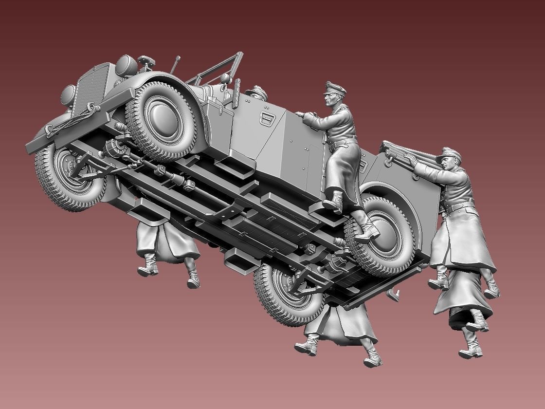 horch 901and general Rommel 3D print model_9