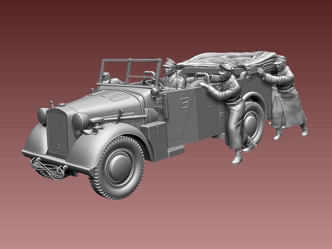 horch 901and general Rommel 3D print model_2