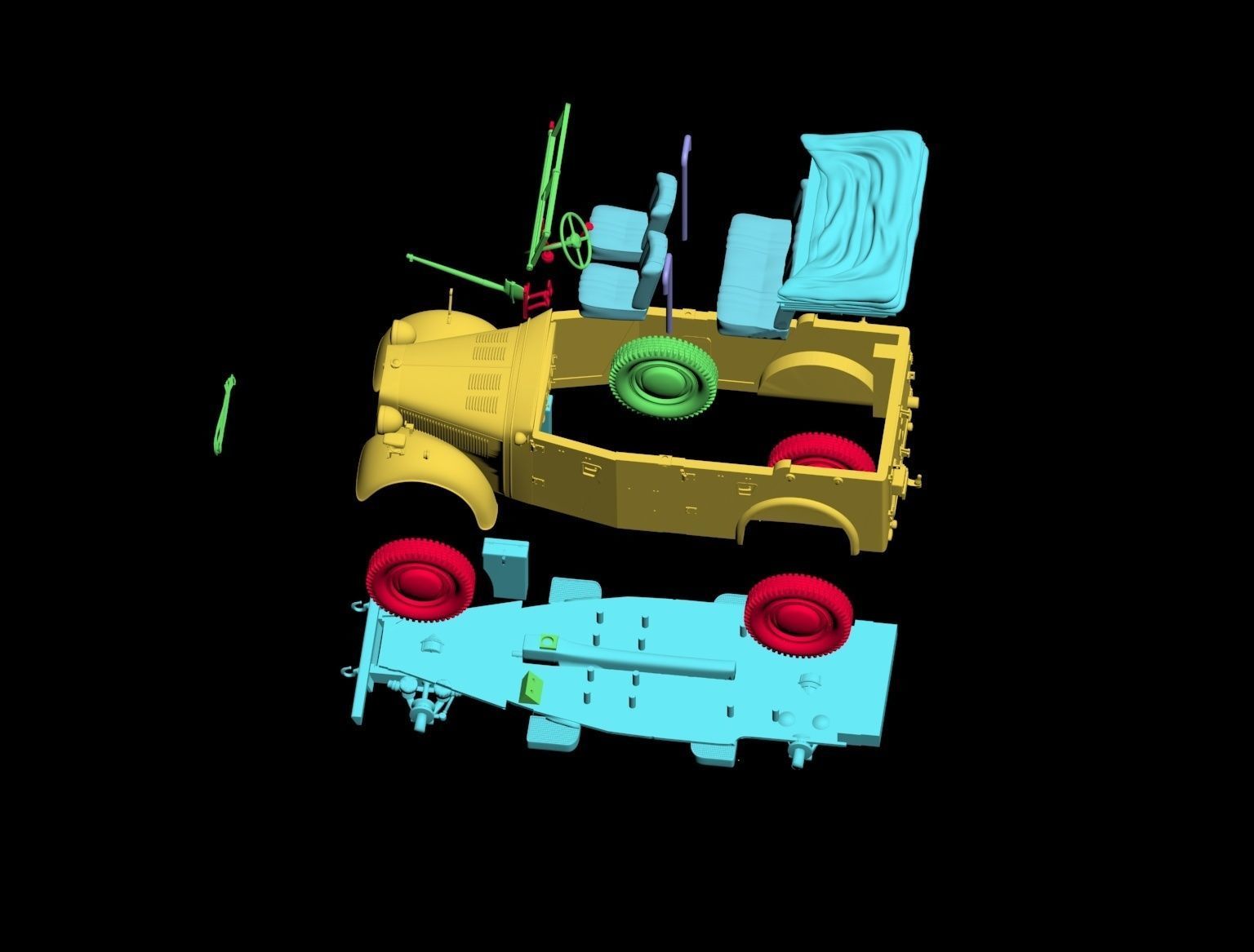 horch 901and general Rommel 3D print model_10