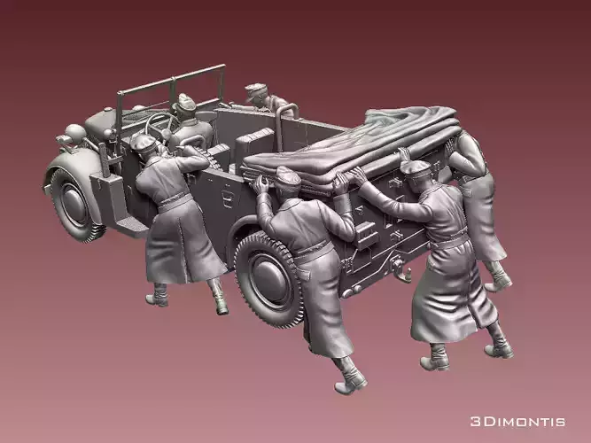 horch 901and general Rommel 3D print model