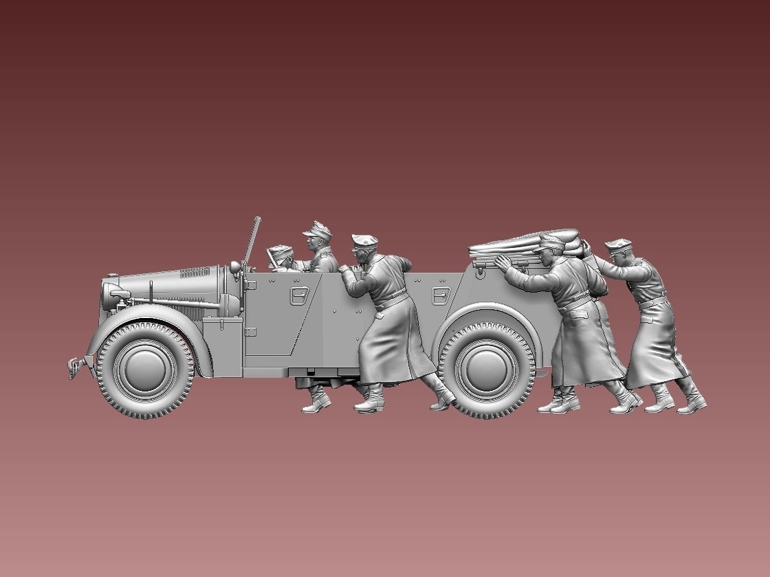 horch 901and general Rommel 3D print model_13