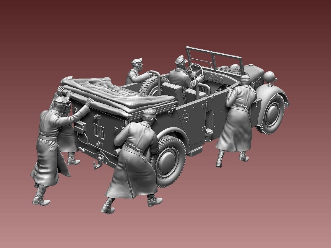 horch 901and general Rommel 3D print model_1