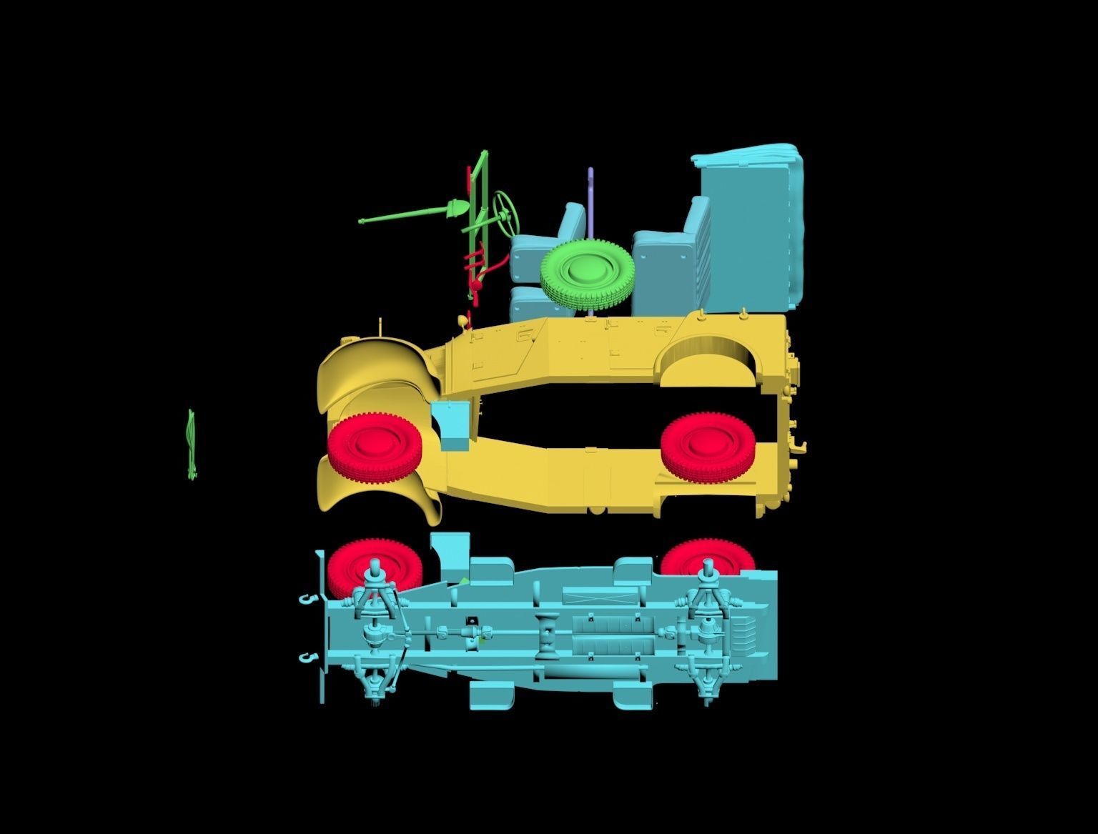 horch 901and general Rommel 3D print model_11