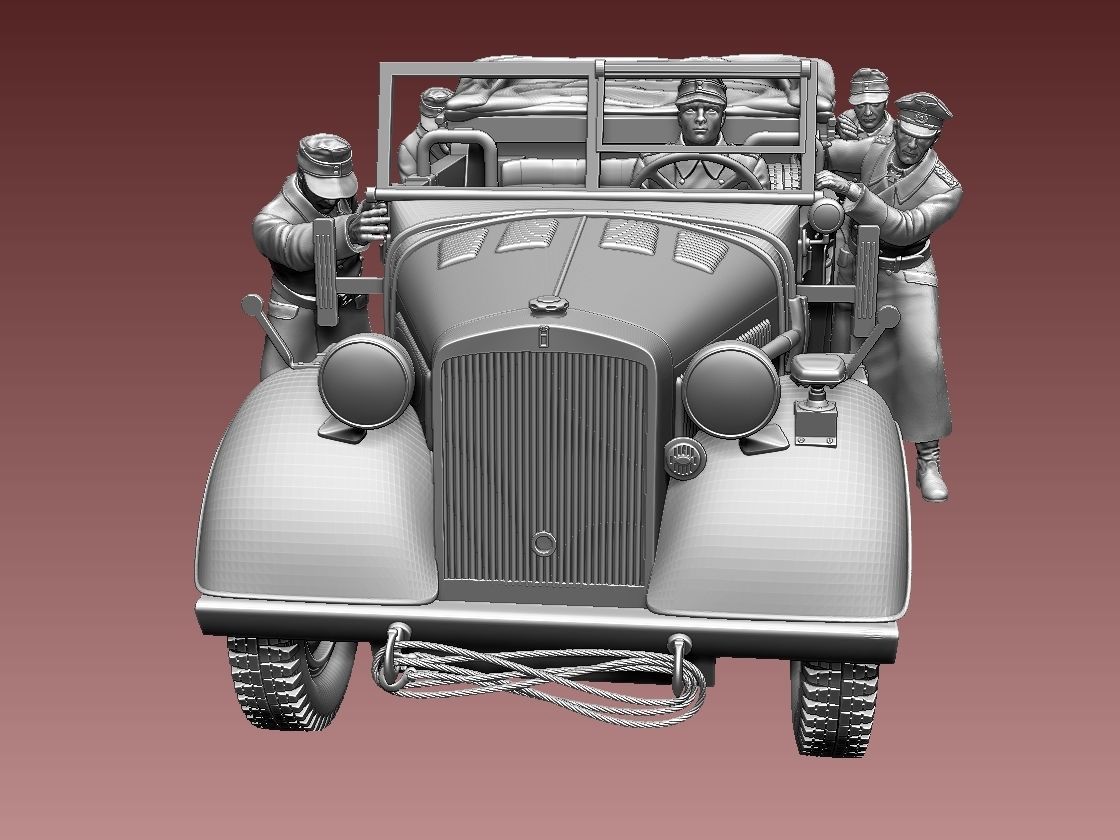 horch 901and general Rommel 3D print model_8