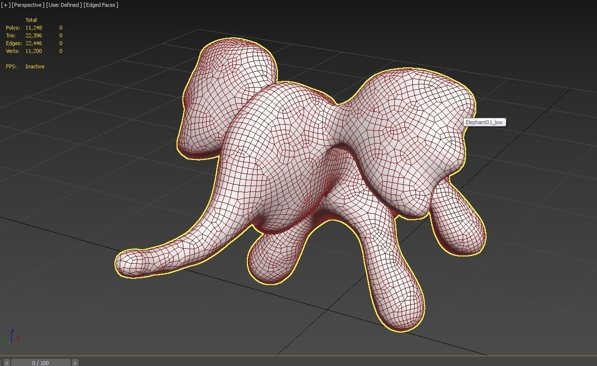 Elephant Toy 01 Low-poly 3D model_17