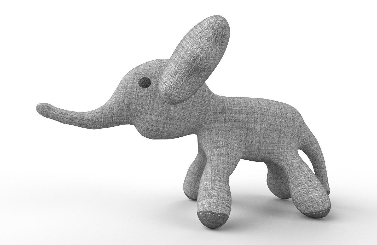 Elephant Toy 01 Low-poly 3D model_8