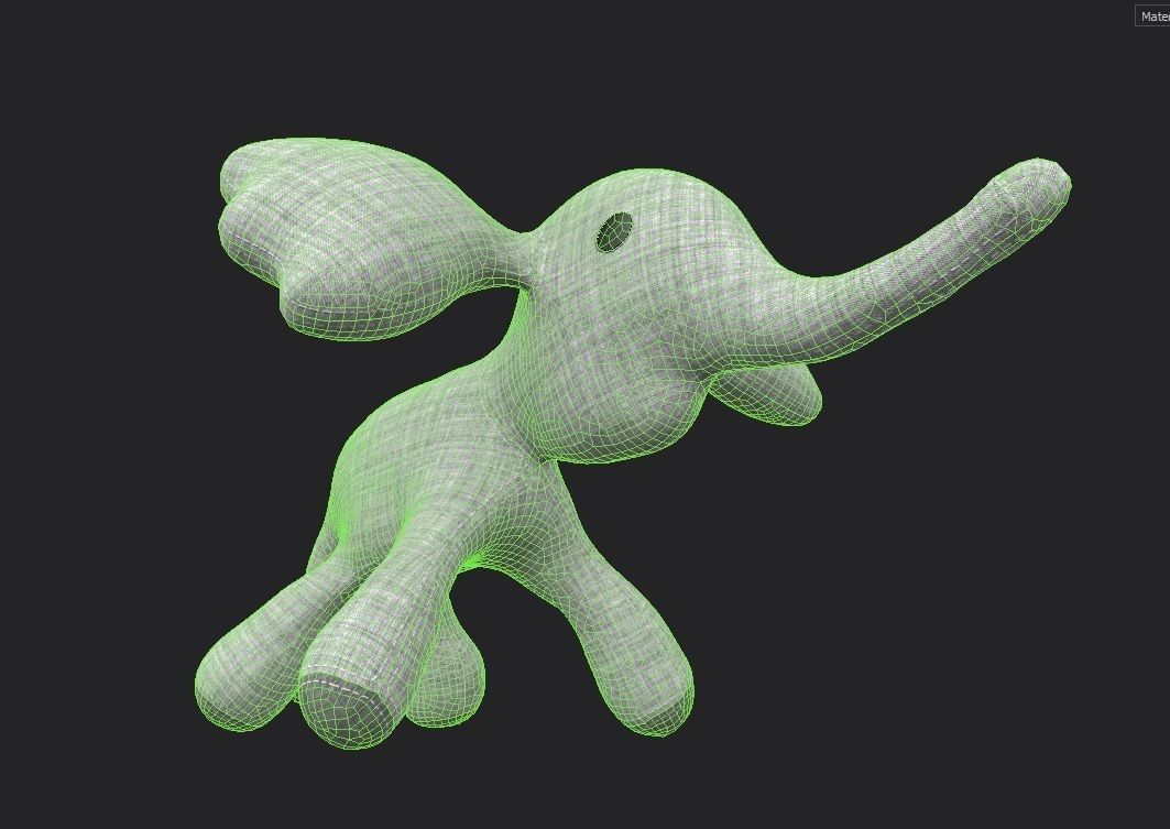 Elephant Toy 01 Low-poly 3D model_1