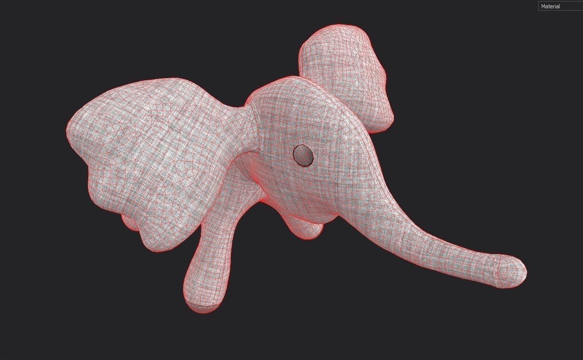 Elephant Toy 01 Low-poly 3D model_15