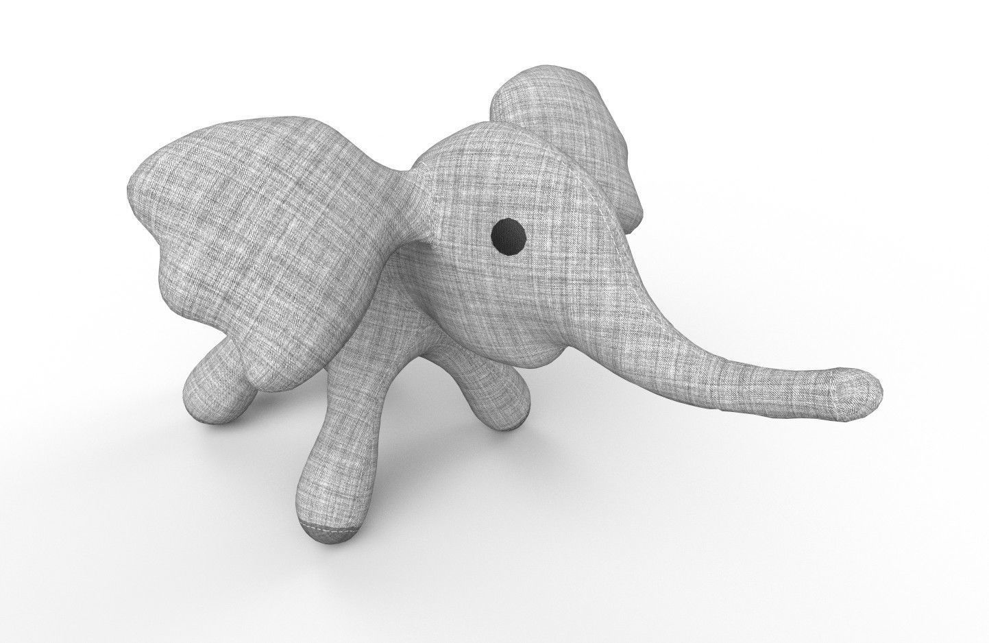 Elephant Toy 01 Low-poly 3D model_2