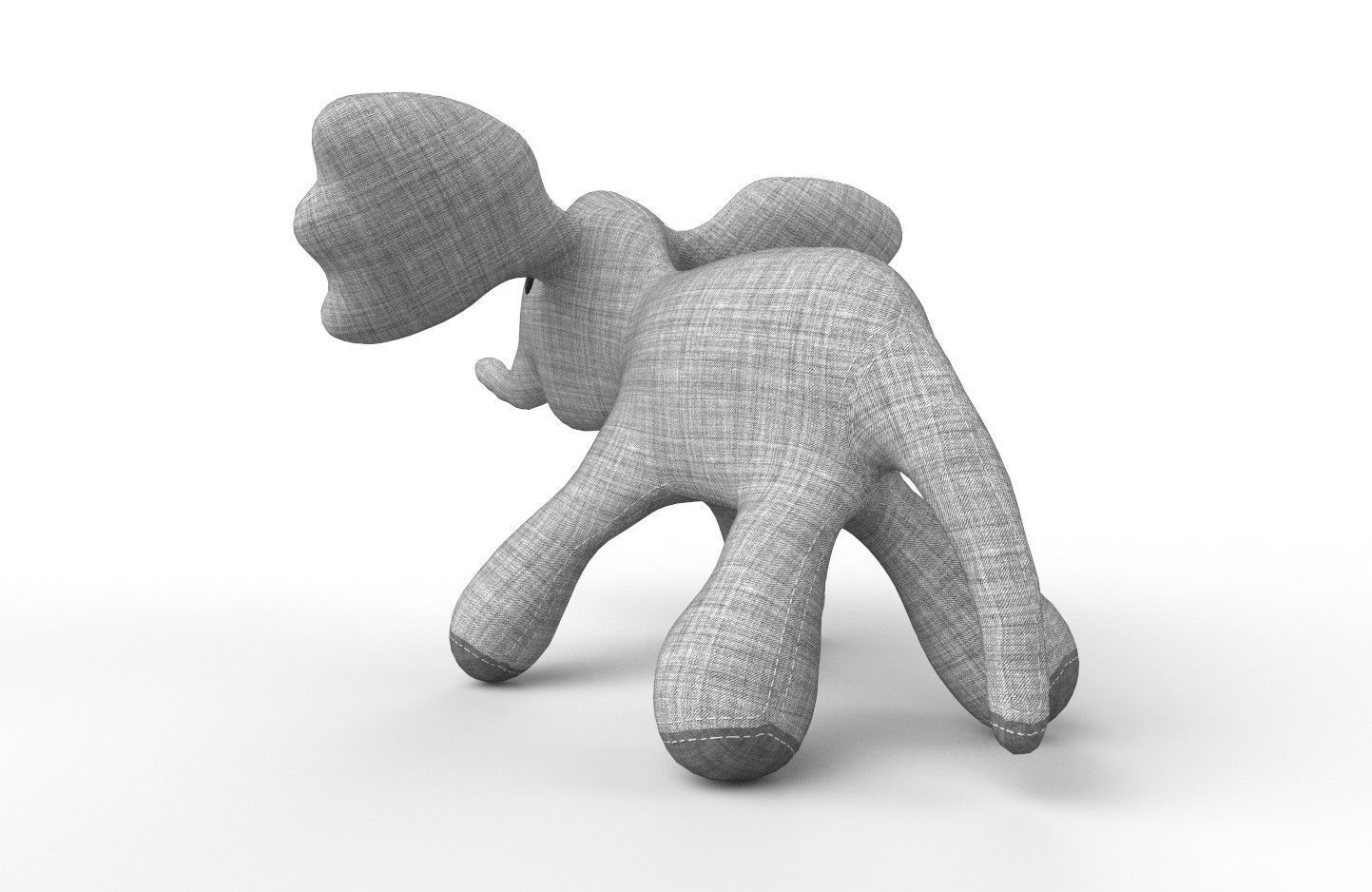 Elephant Toy 01 Low-poly 3D model_11