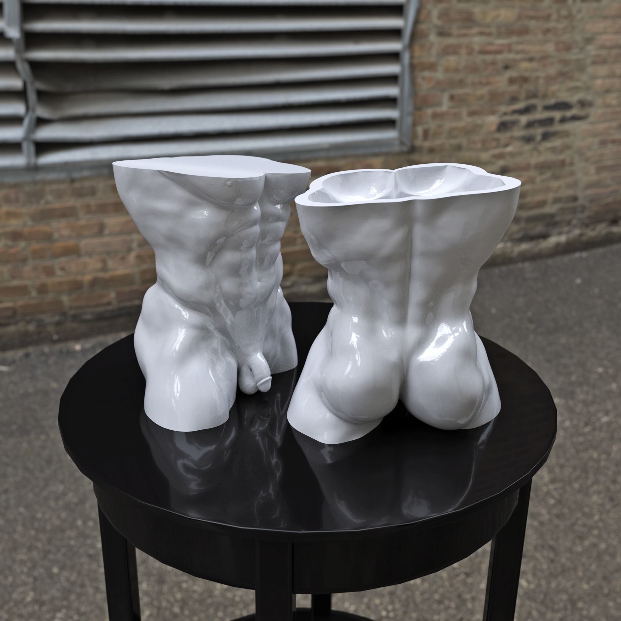 Muscle Gardening Pots planters 3D print model_3