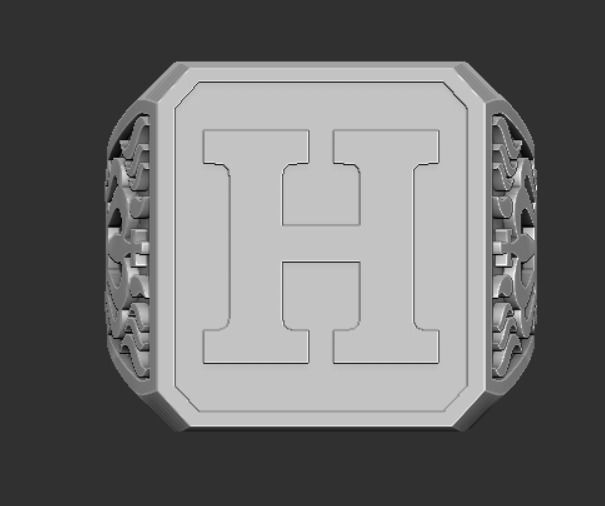 letter ring 3D print model_9