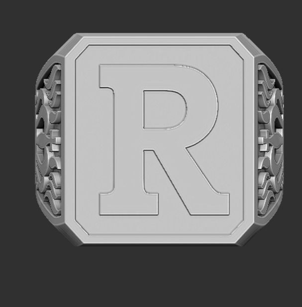 letter ring 3D print model_5