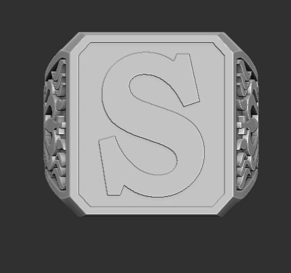 letter ring 3D print model_6