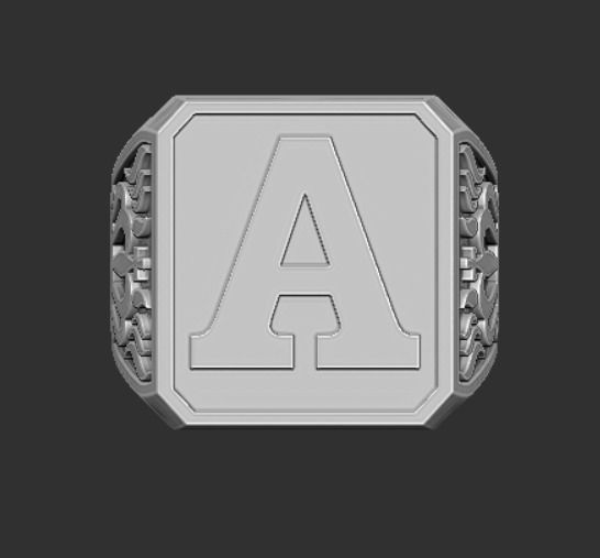 letter ring 3D print model_4