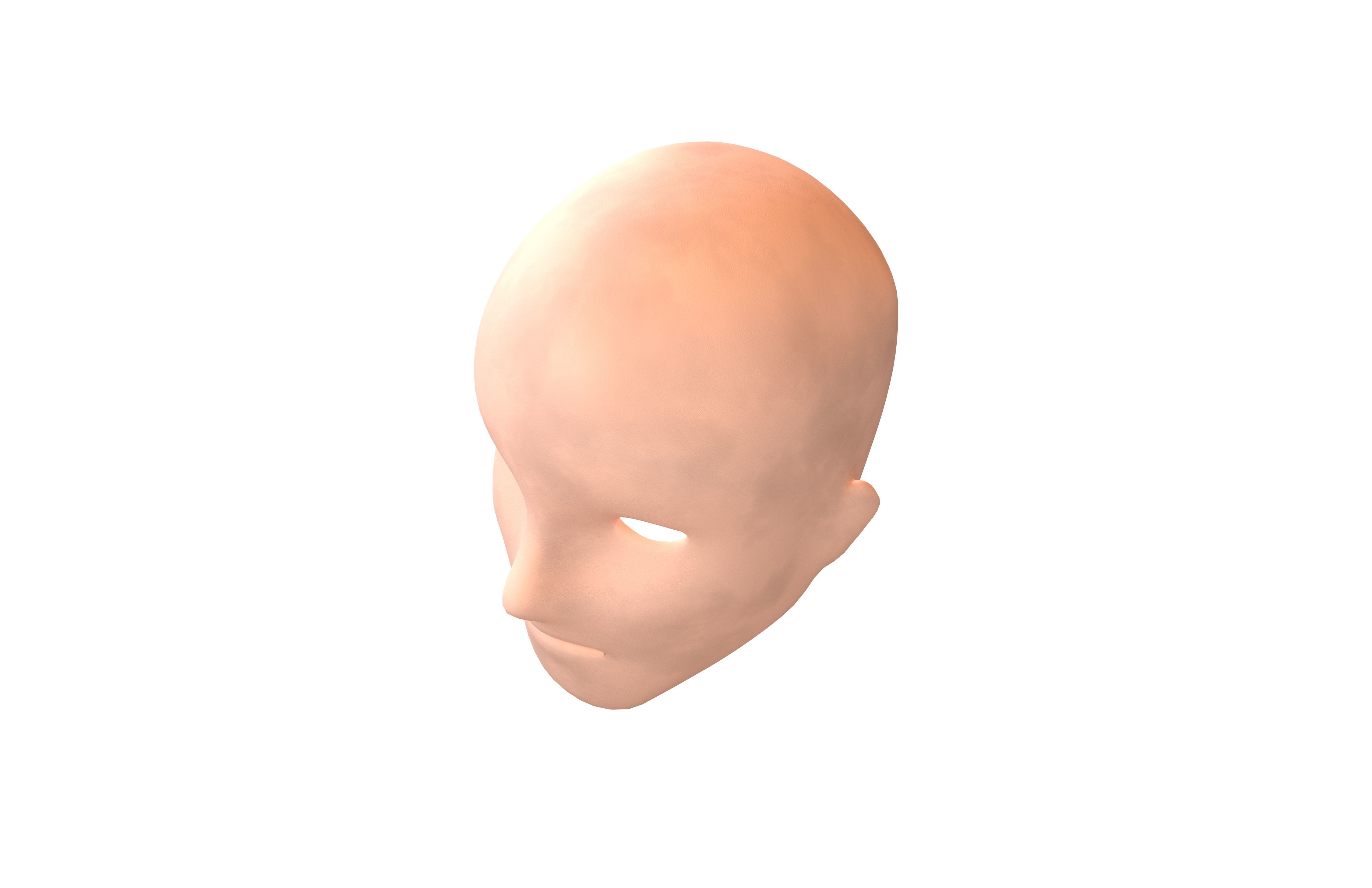 Human Skin Mask v1 001 Low-poly 3D model_2