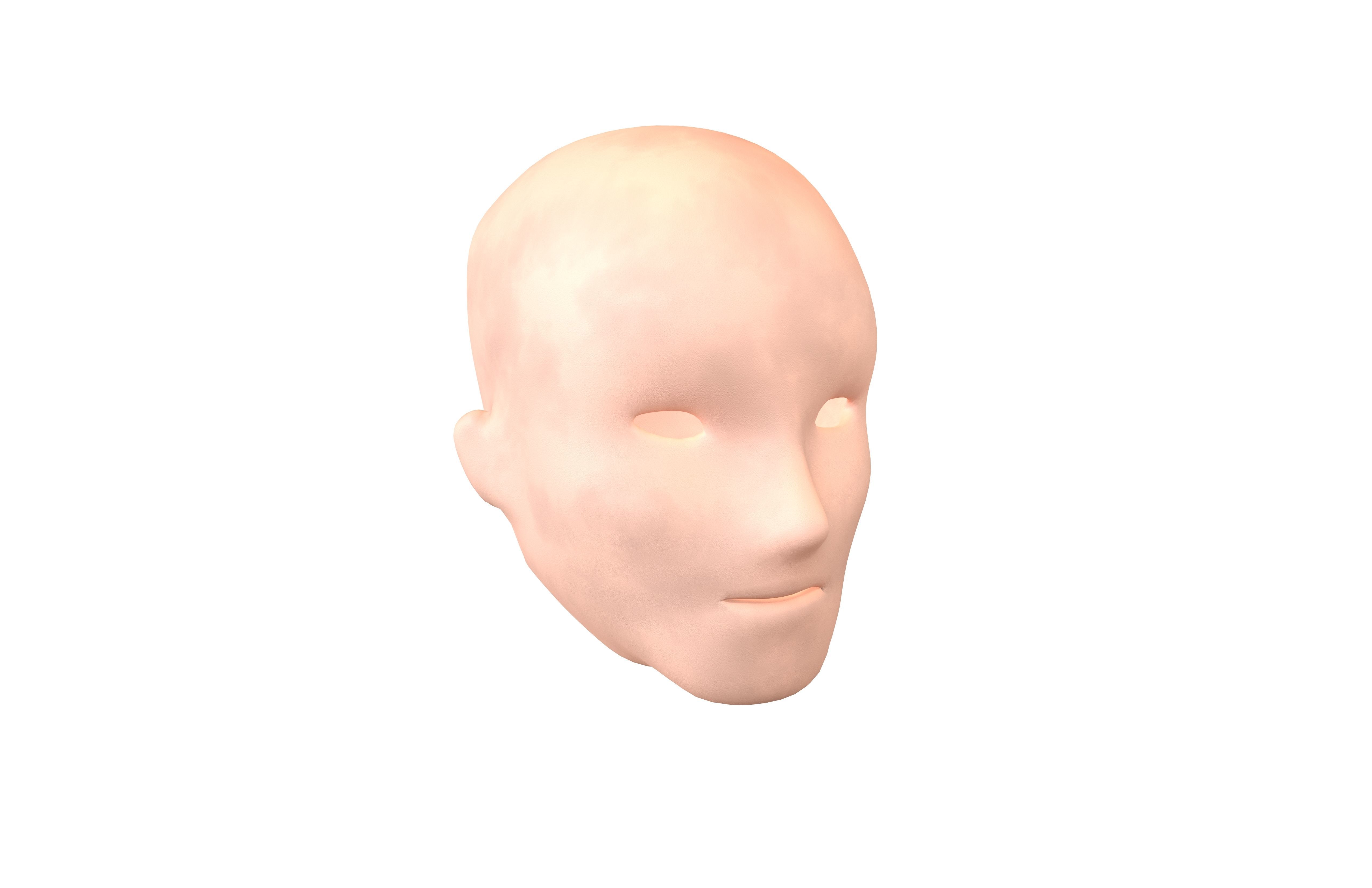 Human Skin Mask v1 001 Low-poly 3D model_1