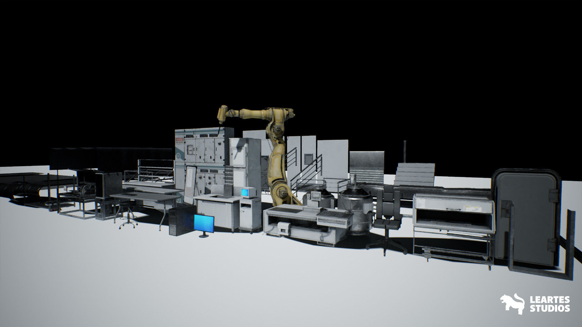 Sci-Fi Laboratory Environment Low-poly 3D model_15