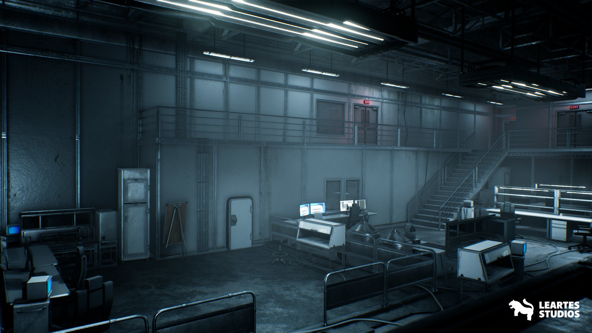 Sci-Fi Laboratory Environment Low-poly 3D model_2