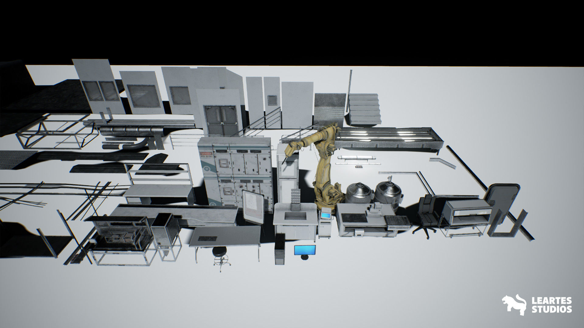 Sci-Fi Laboratory Environment Low-poly 3D model_13