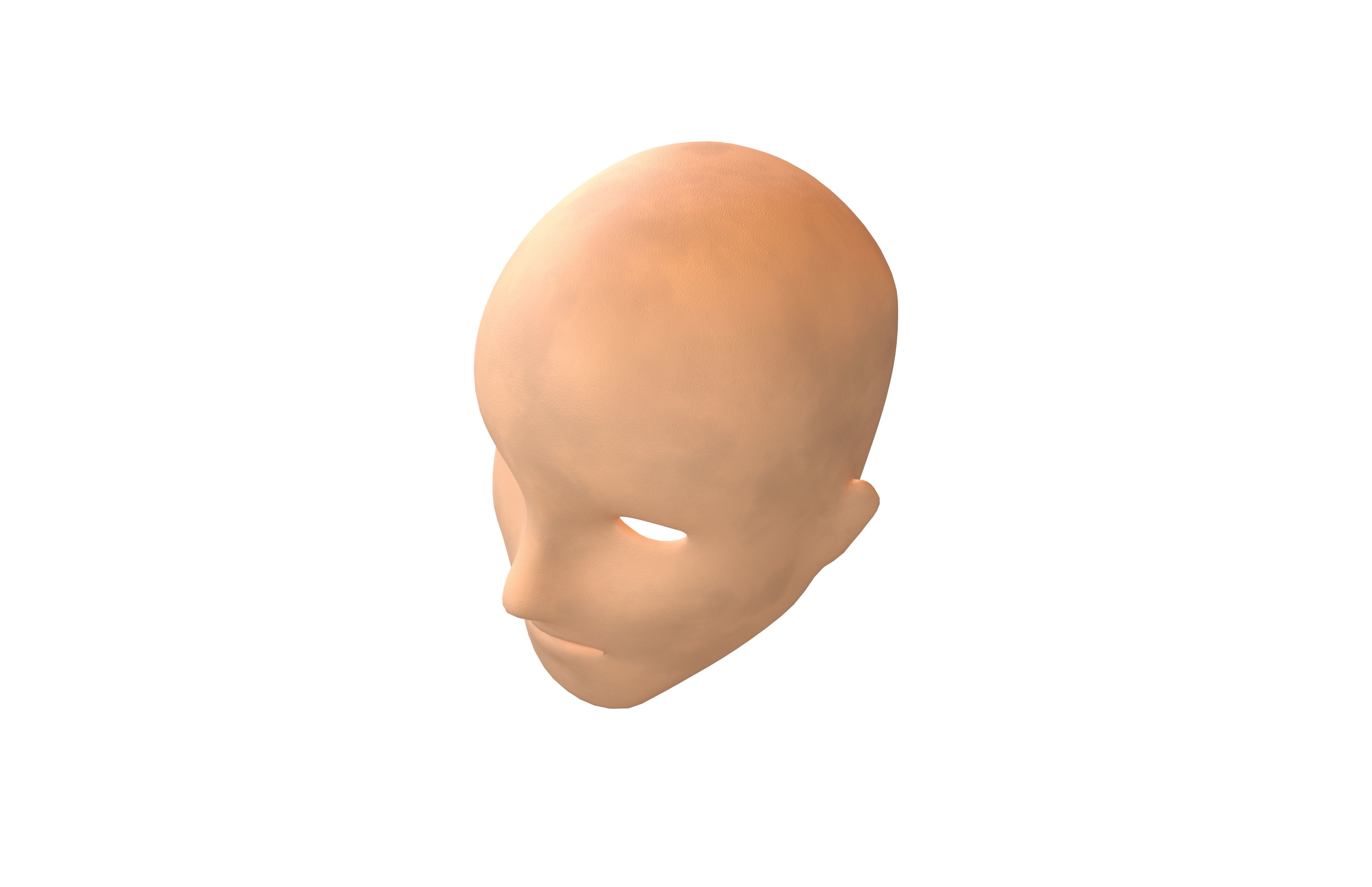 Human Skin Mask v1 002 Low-poly 3D model_2