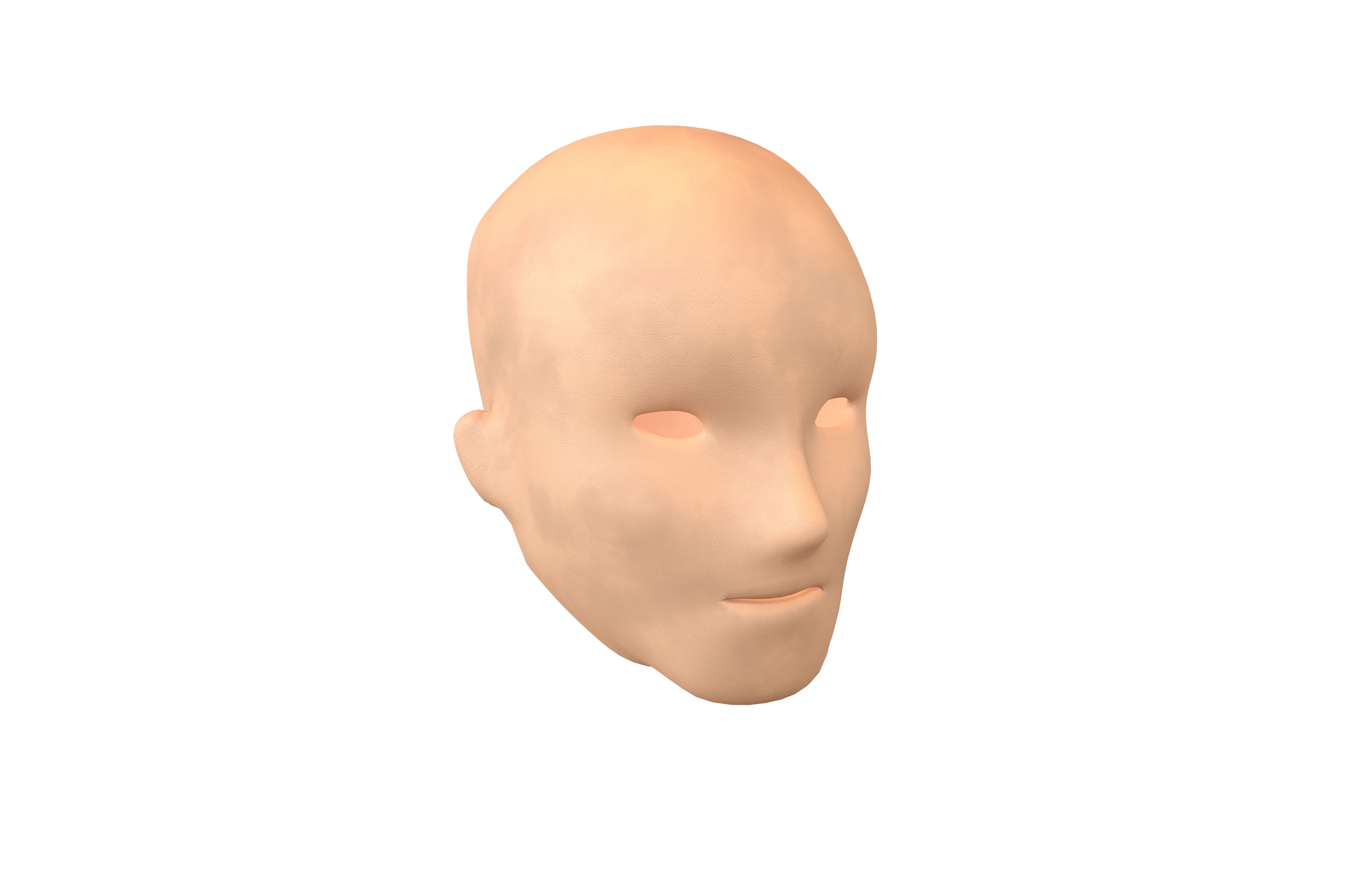 Human Skin Mask v1 002 Low-poly 3D model_1