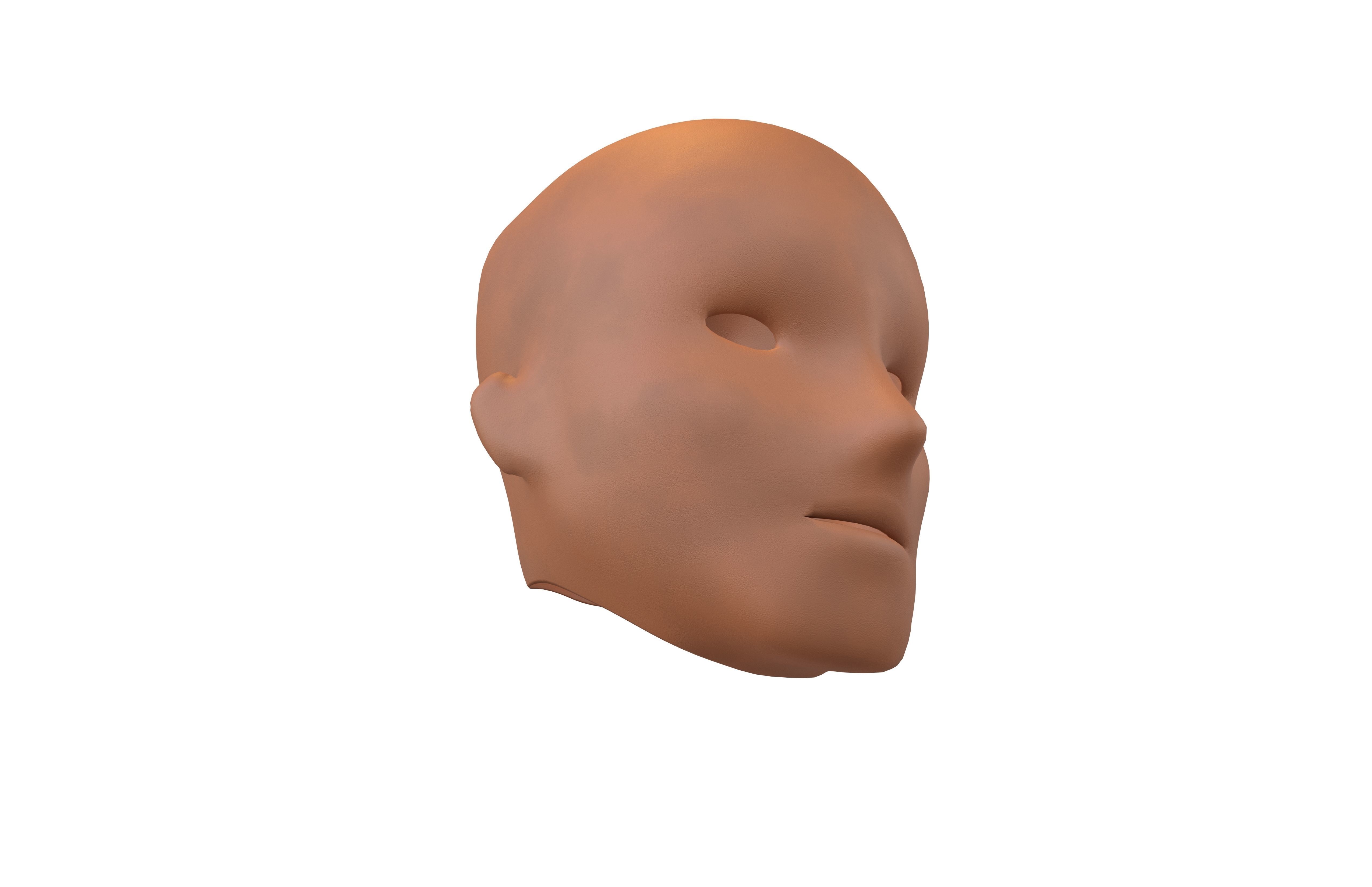Human Skin Mask v1 004 Low-poly 3D model_3