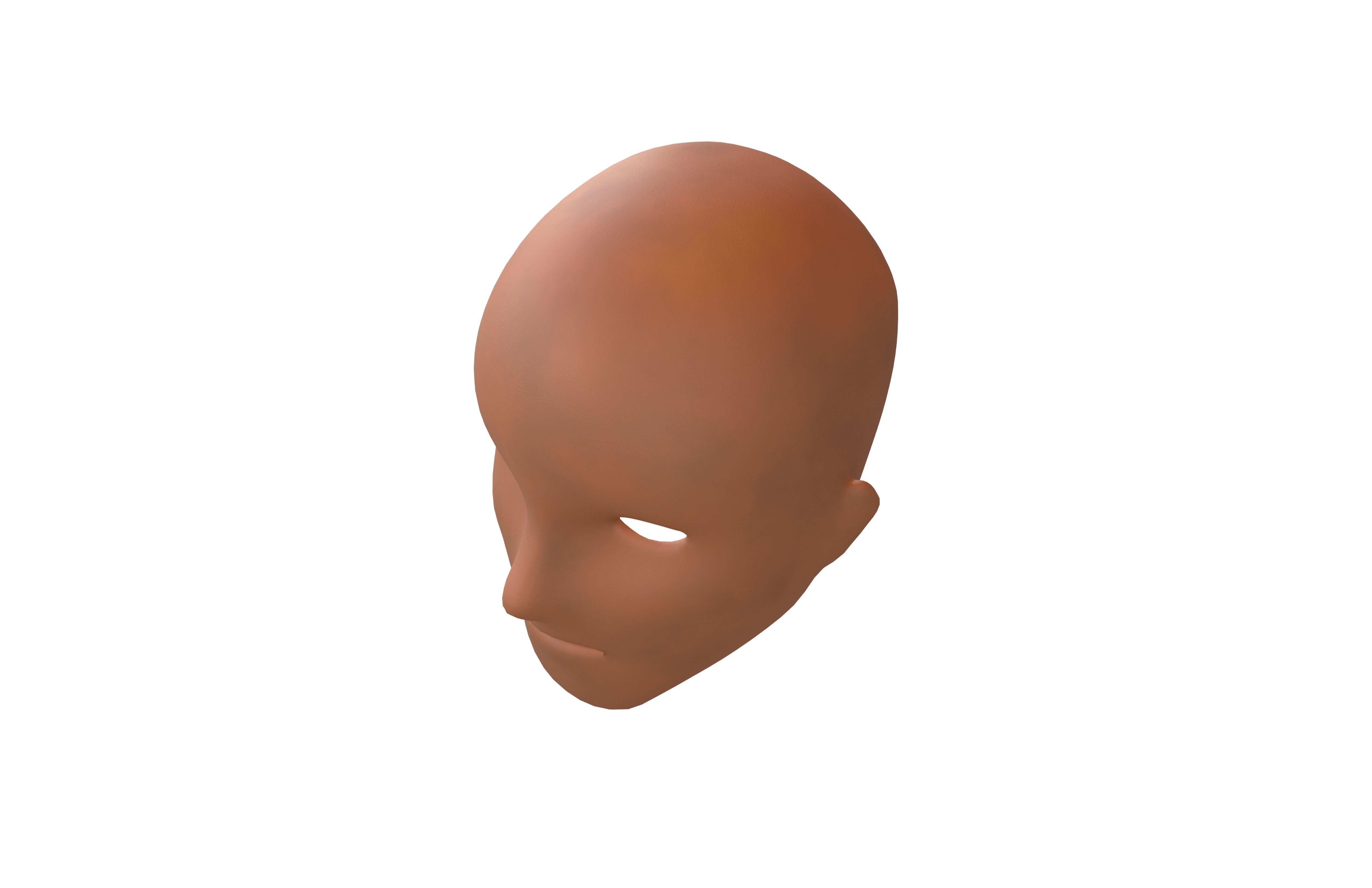 Human Skin Mask v1 004 Low-poly 3D model_2