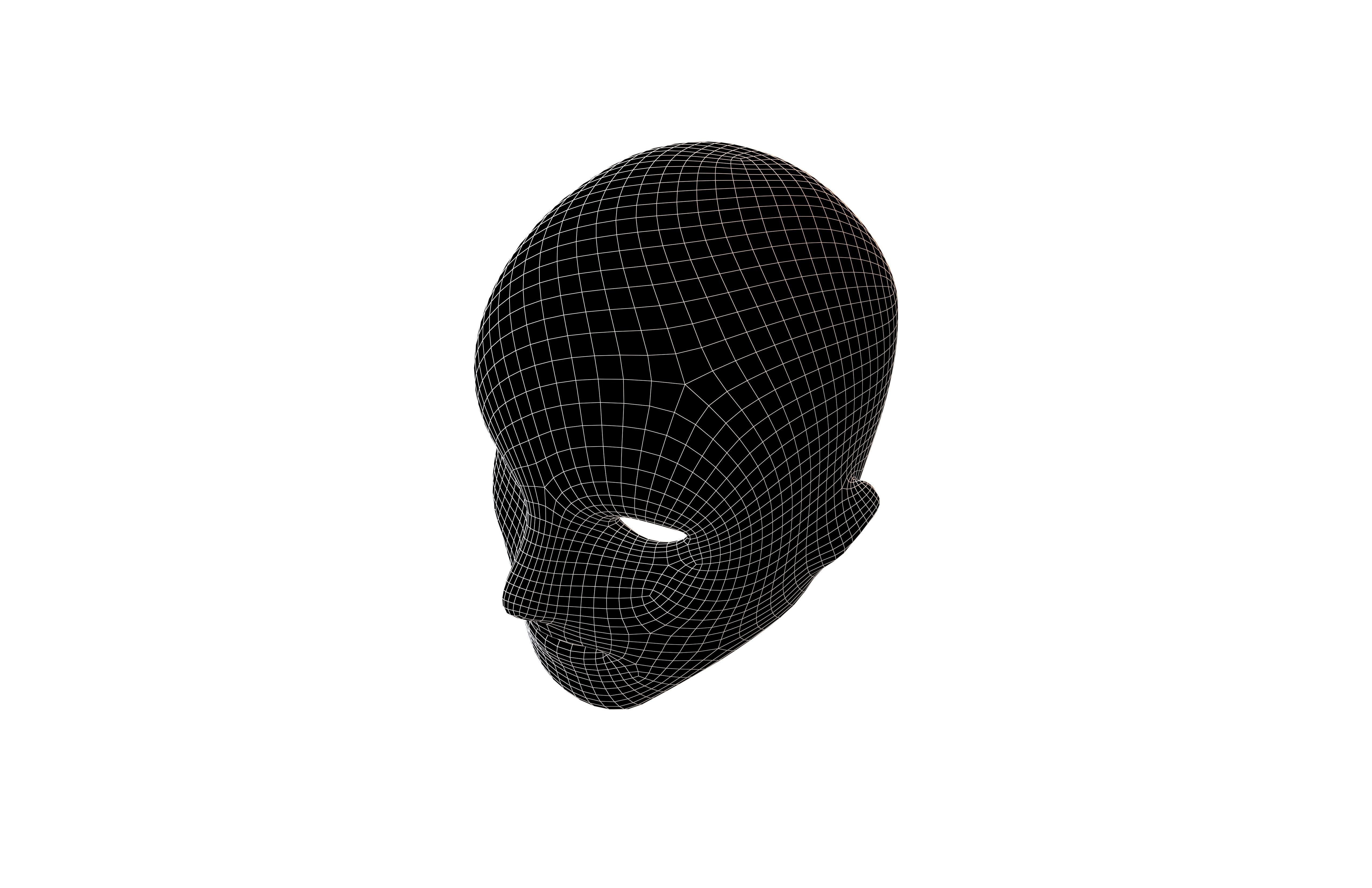Human Skin Mask v1 004 Low-poly 3D model_7