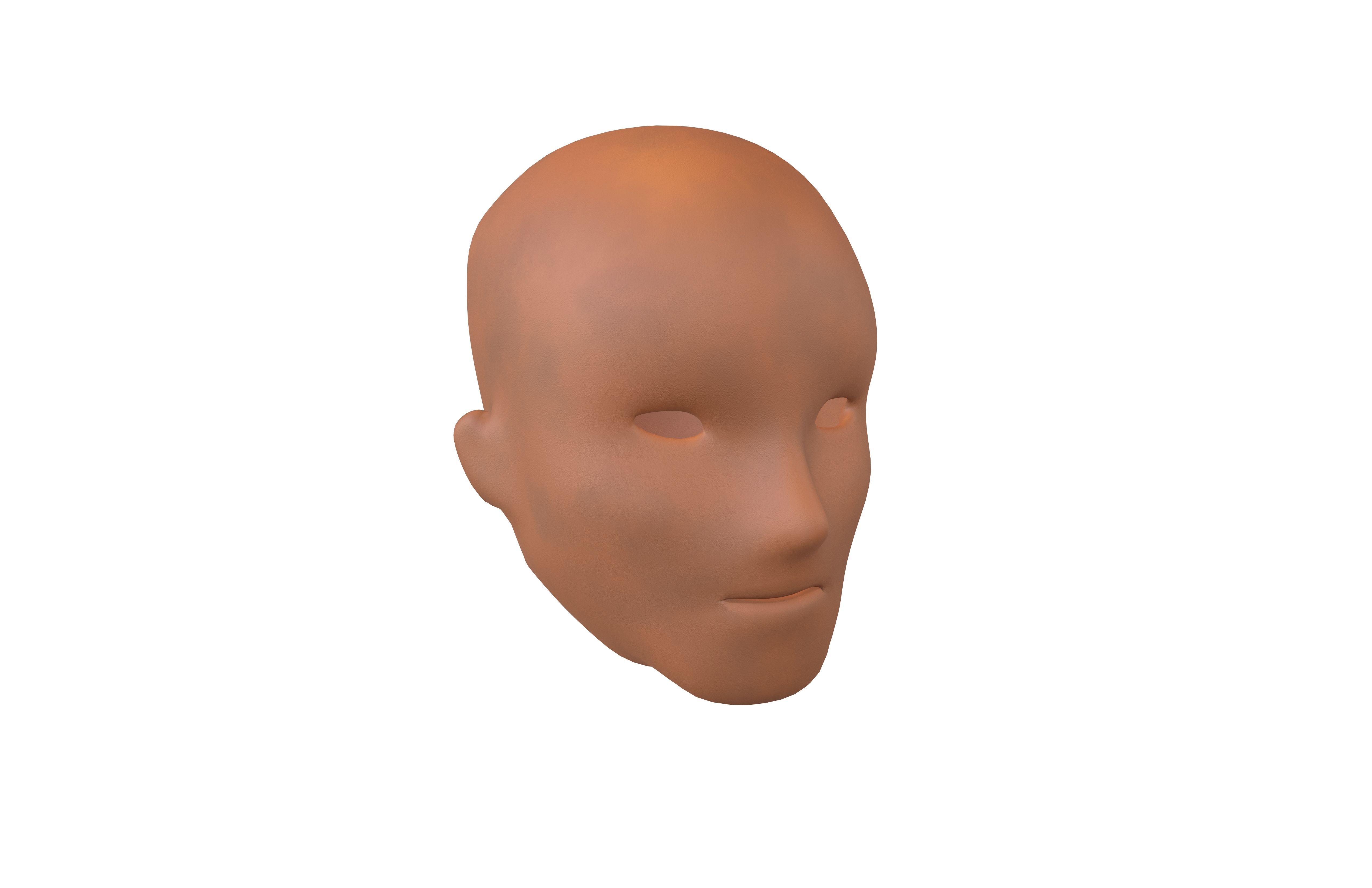 Human Skin Mask v1 004 Low-poly 3D model_1