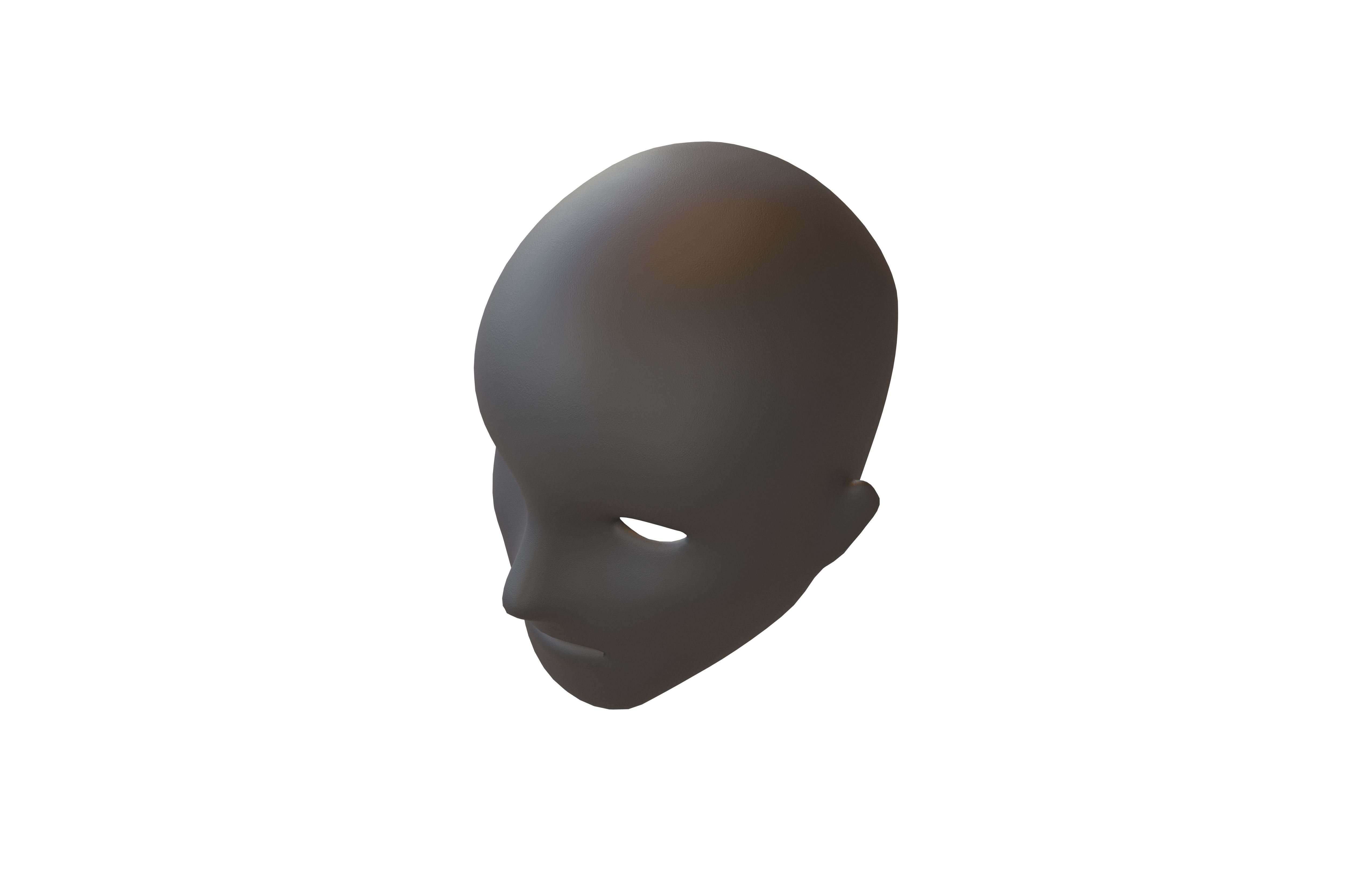 Human Skin Mask v1 006 Low-poly 3D model_3