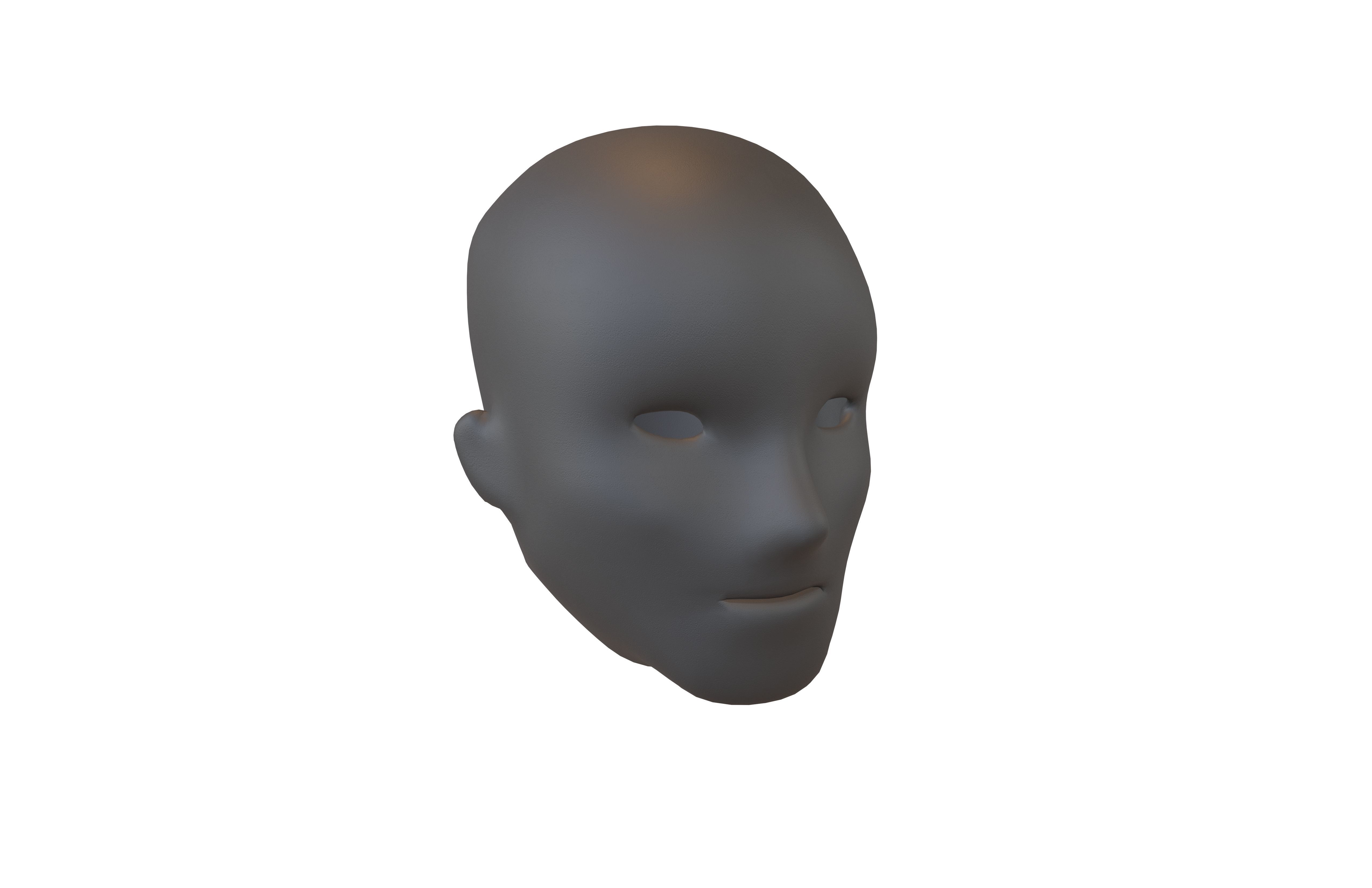 Human Skin Mask v1 006 Low-poly 3D model_1