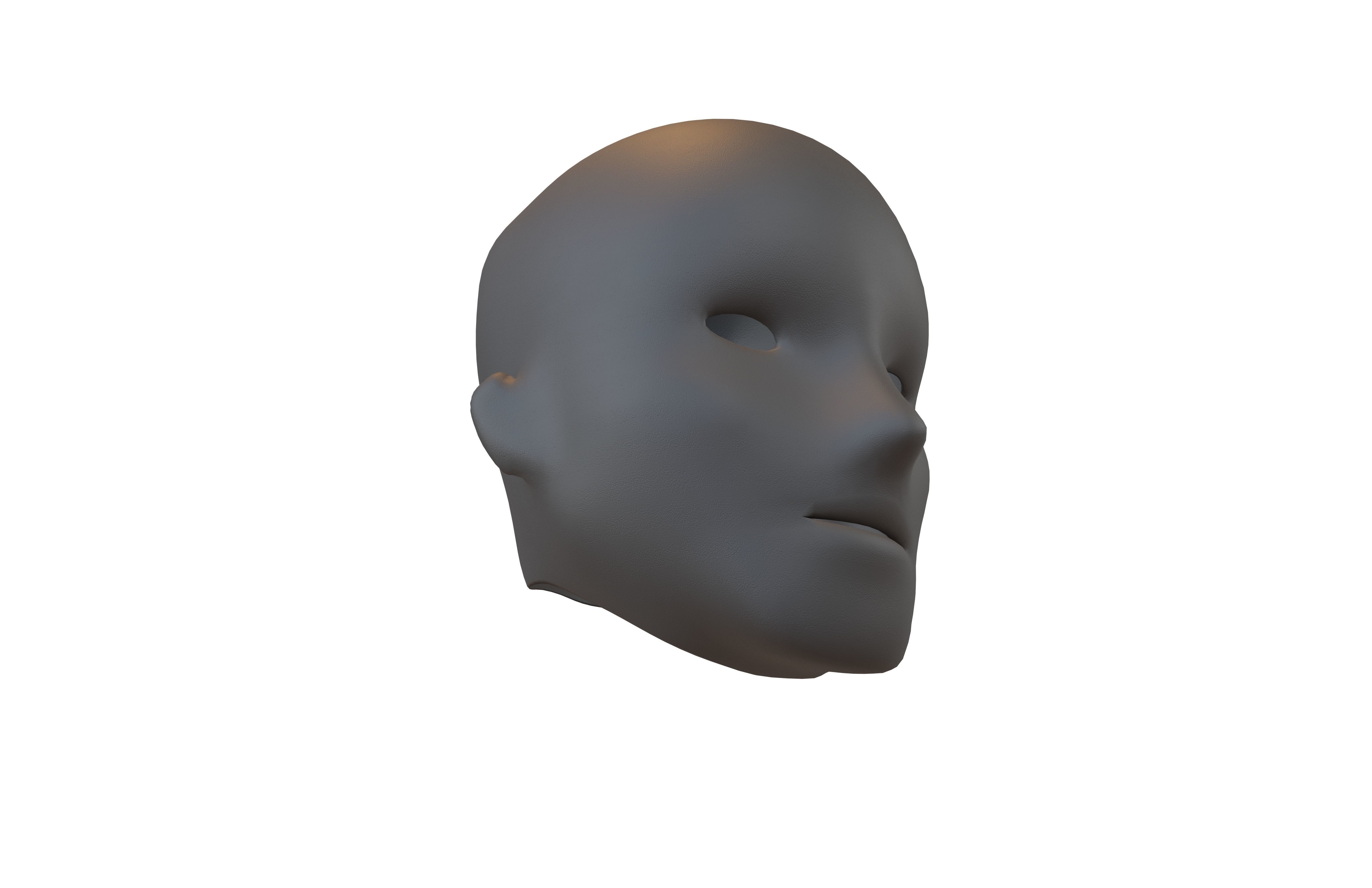 Human Skin Mask v1 006 Low-poly 3D model_2