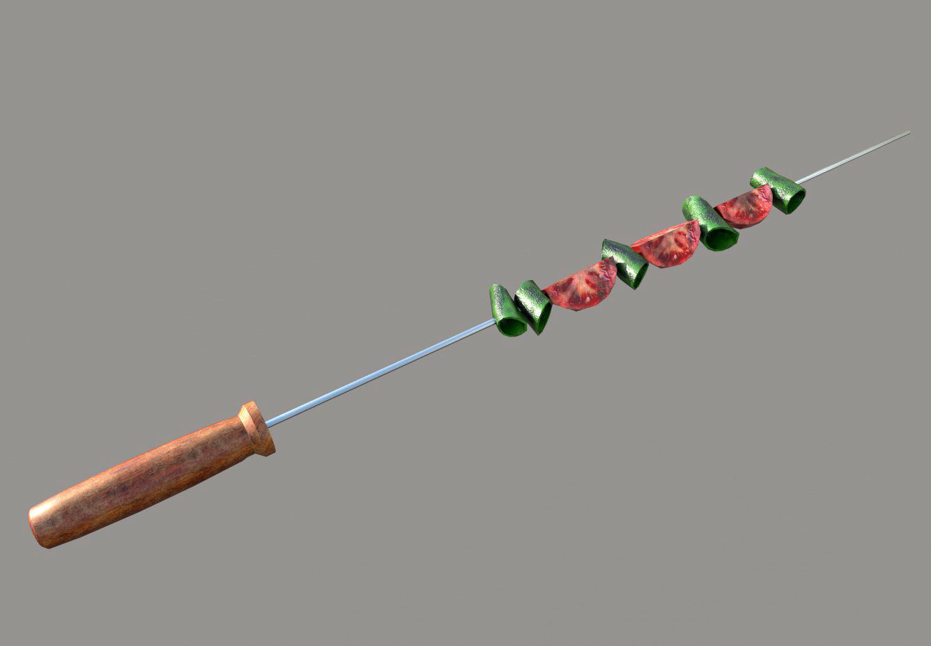 3D Barbeque Meat and Vegetables Low-poly 3D model_14