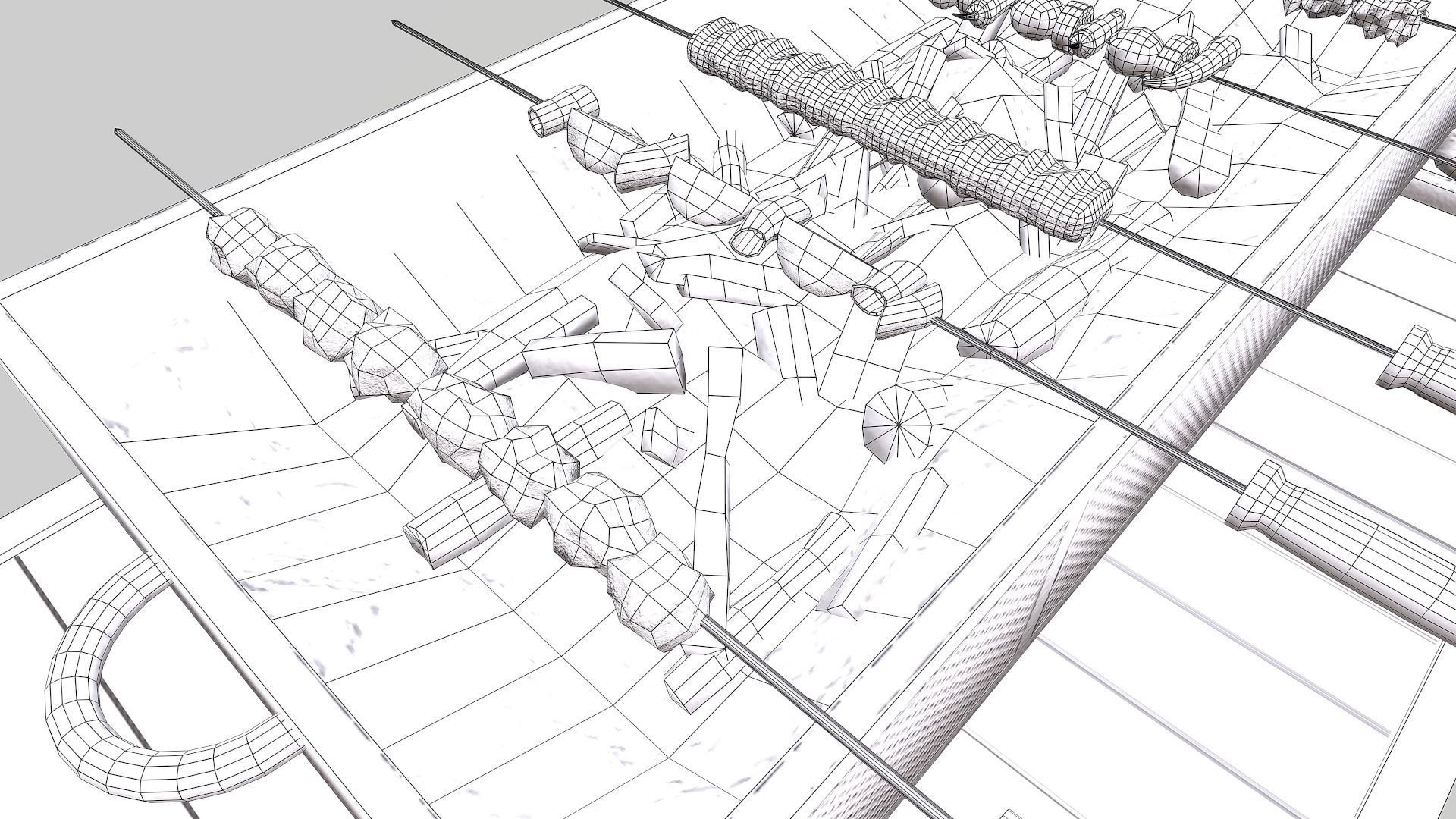 3D Barbeque Meat and Vegetables Low-poly 3D model_22