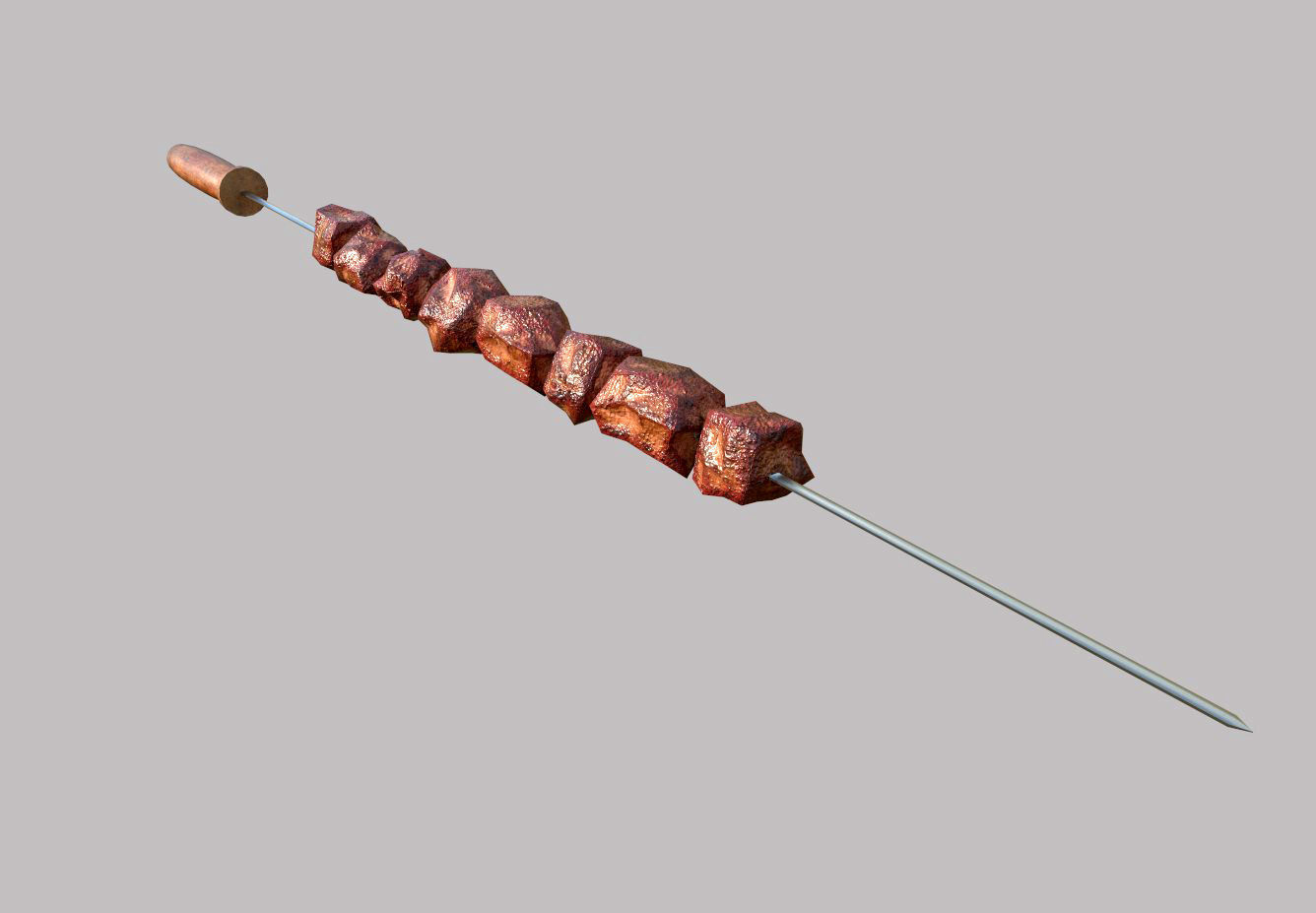 3D Barbeque Meat and Vegetables Low-poly 3D model_9