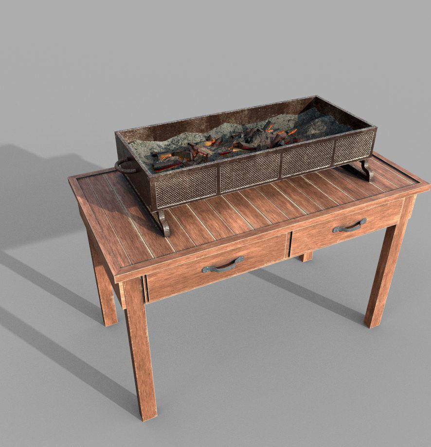 3D Barbeque Meat and Vegetables Low-poly 3D model_10