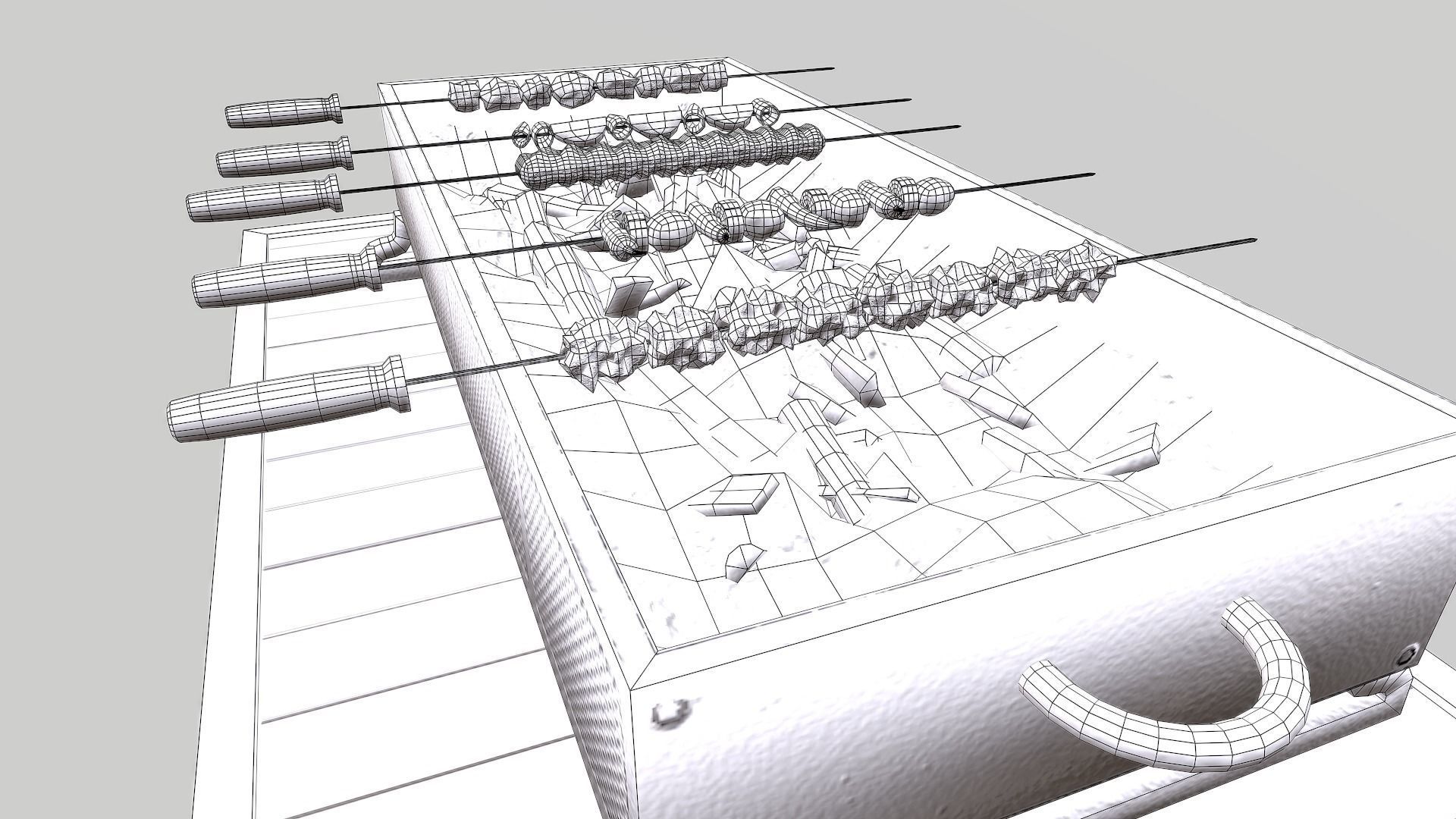 3D Barbeque Meat and Vegetables Low-poly 3D model_21