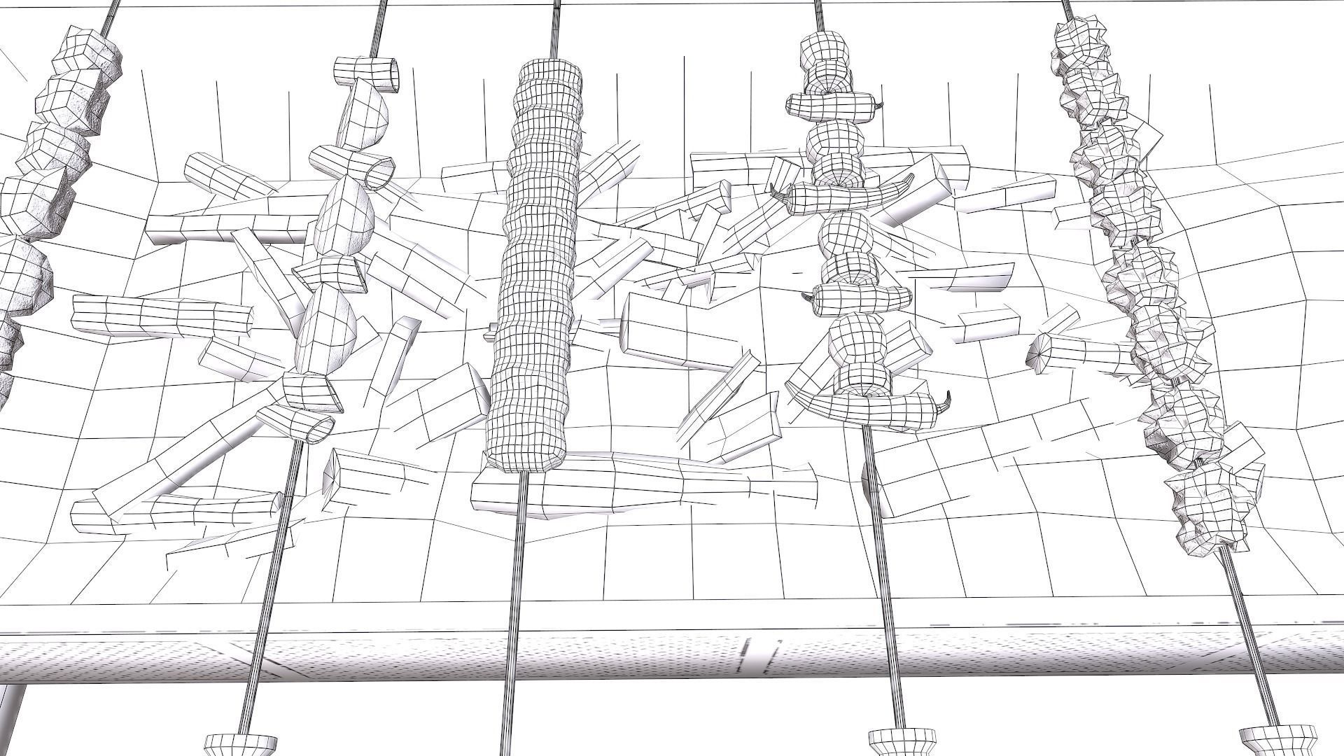 3D Barbeque Meat and Vegetables Low-poly 3D model_23