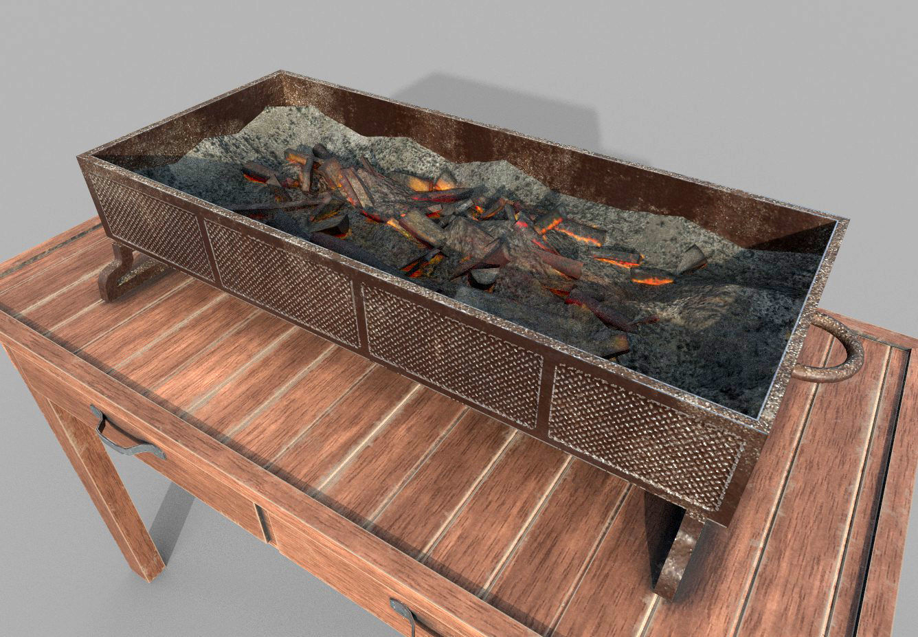 3D Barbeque Meat and Vegetables Low-poly 3D model_3