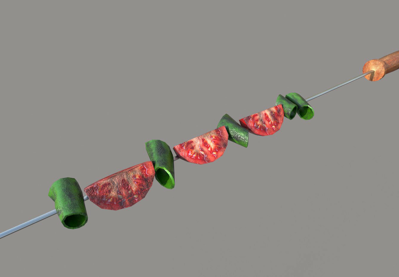 3D Barbeque Meat and Vegetables Low-poly 3D model_13