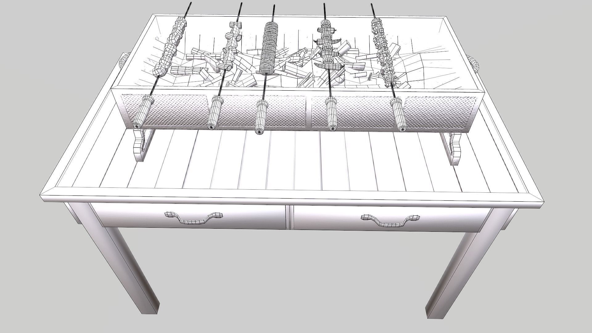 3D Barbeque Meat and Vegetables Low-poly 3D model_19