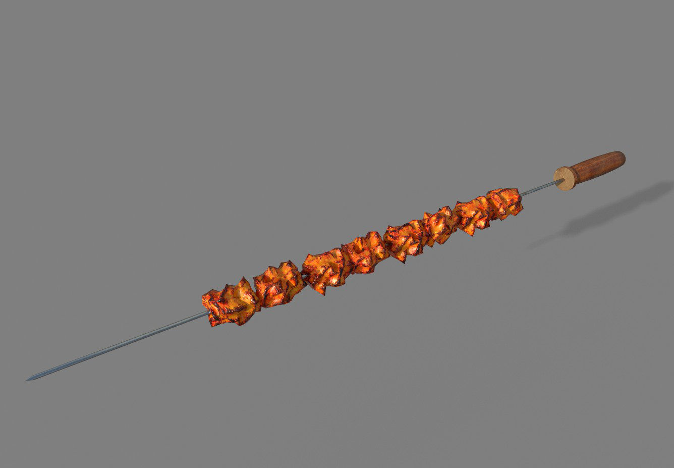 3D Barbeque Meat and Vegetables Low-poly 3D model_16