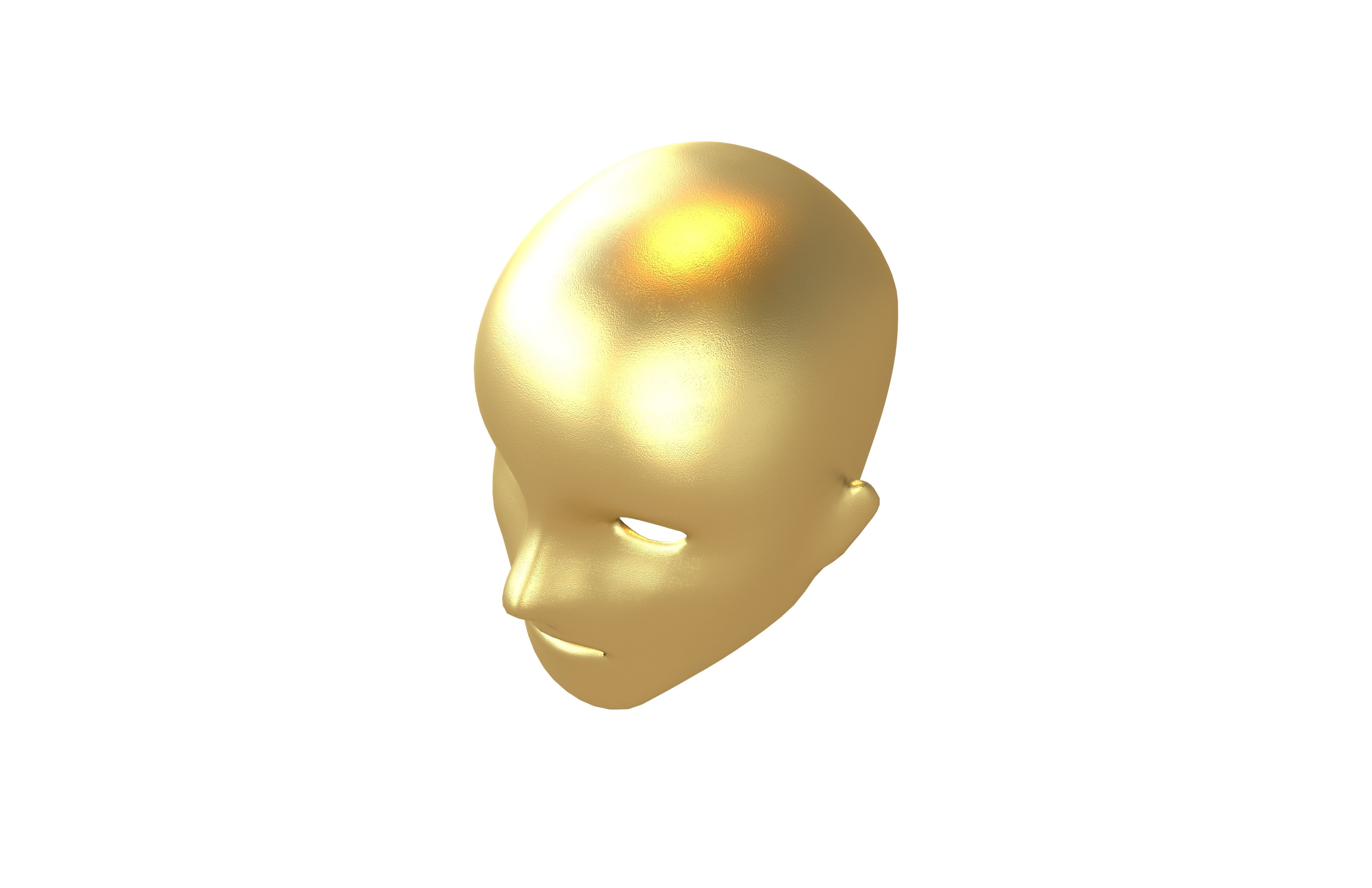 Human Skin Mask v1 007 Low-poly 3D model_2