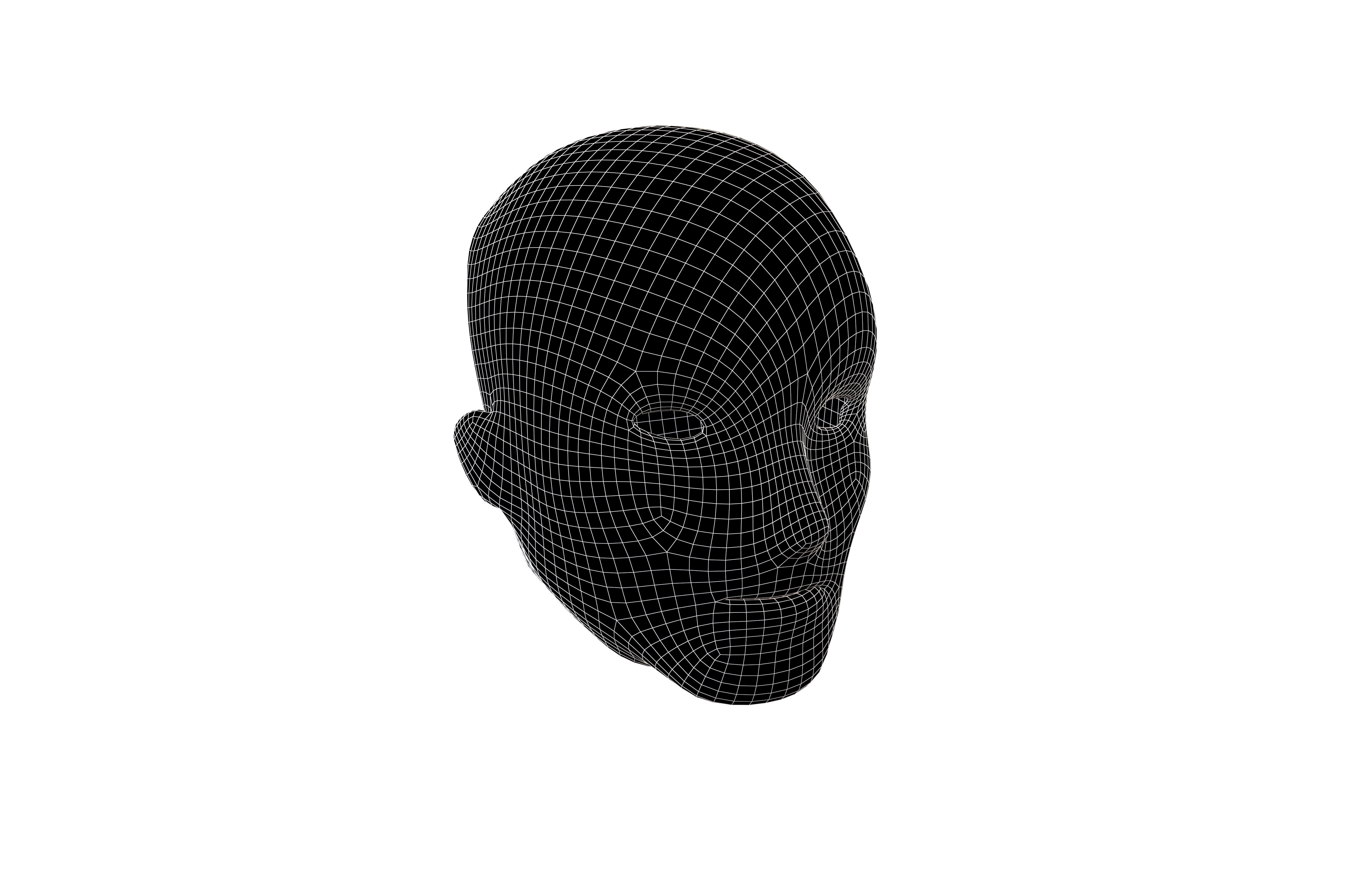 Human Skin Mask v1 007 Low-poly 3D model_4