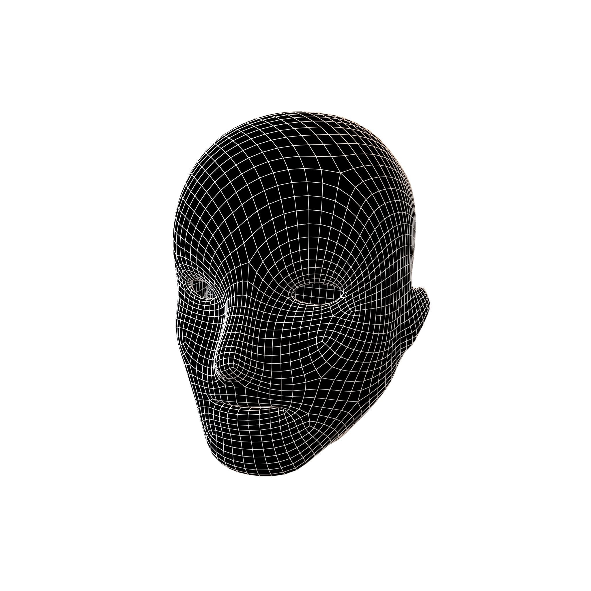 Human Skin Mask v1 007 Low-poly 3D model_6