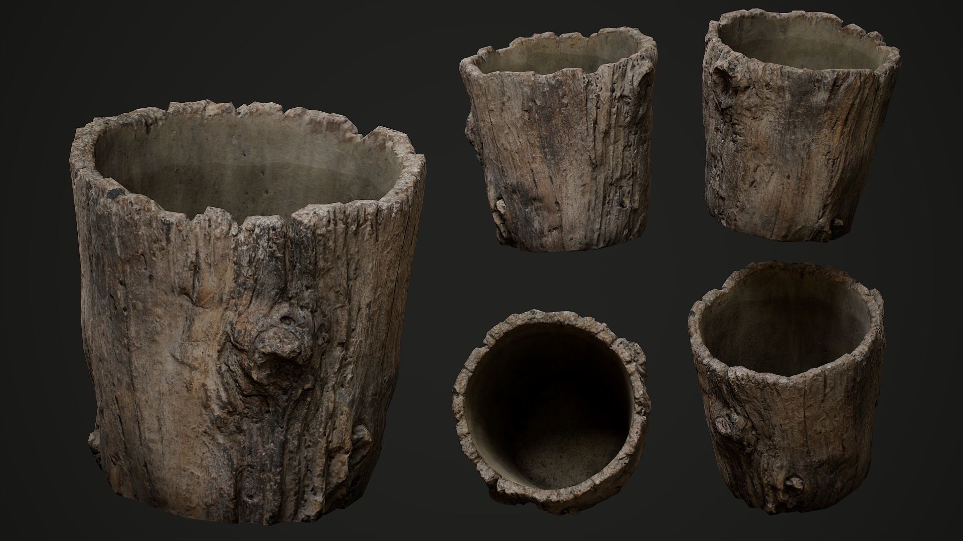 Pack of realistic hi-quality scanned wood props 3D model_7