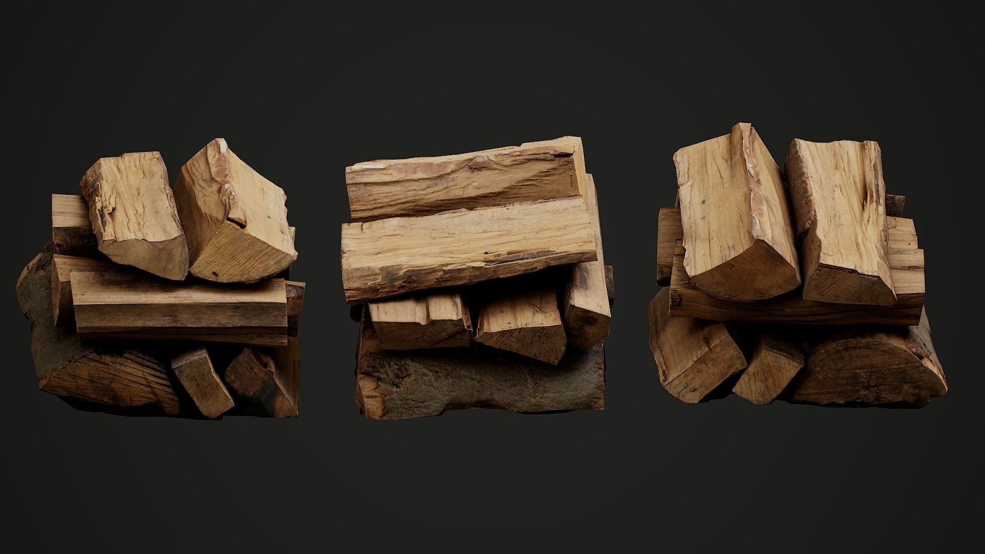 Pack of realistic hi-quality scanned wood props 3D model_4